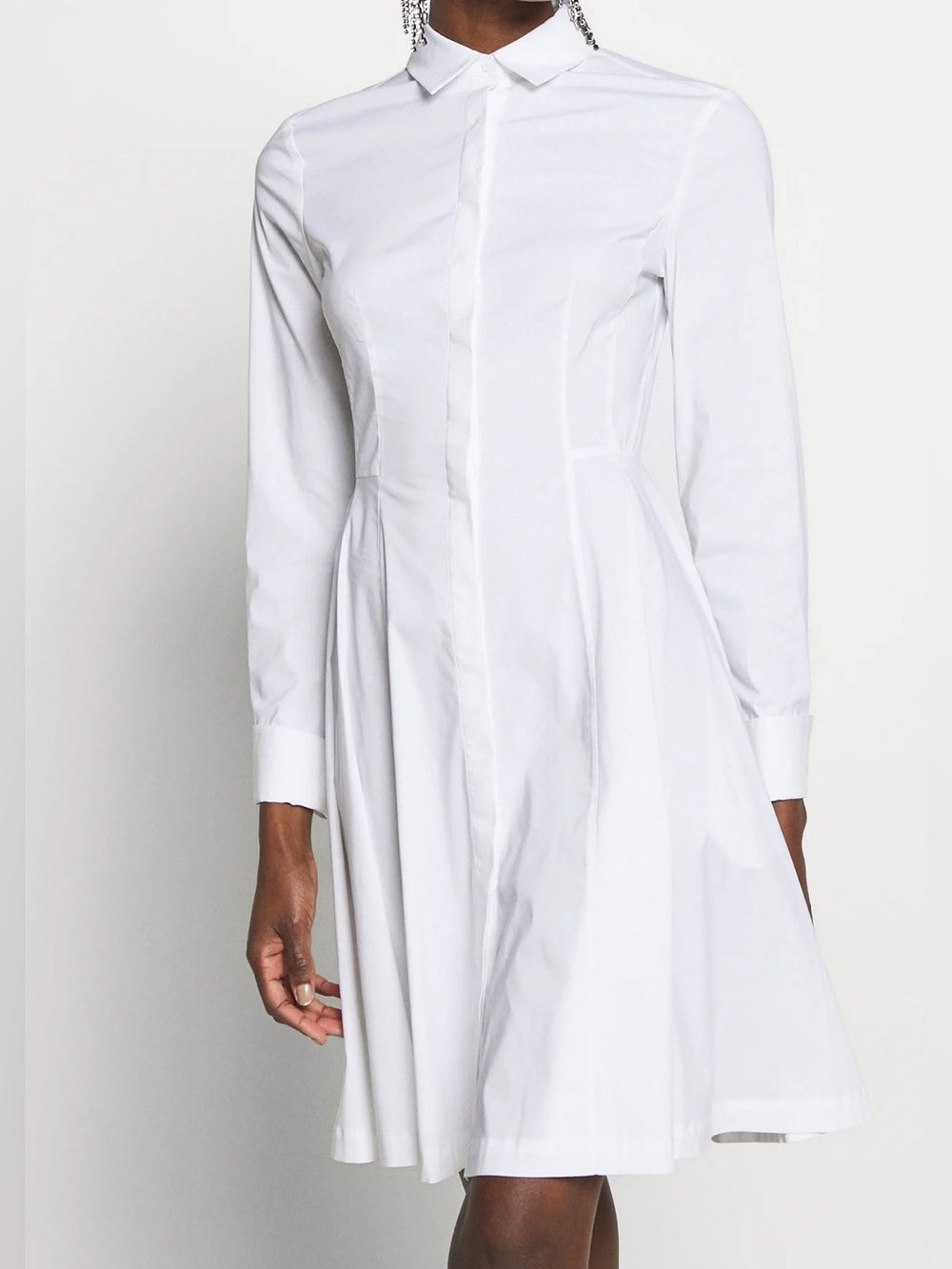 Zac Posen White Button Front Shirtdress Cotton Poplin Size 12